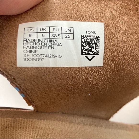 Toms Beige Suede Block Heeled Side Zip Ankle Strap Sandals - Picture 12 of 12